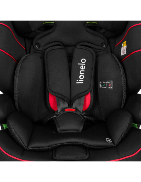 BN-LO-LEVI_I-SIZE_SPORTY_BLACK,Scaun auto, Lionelo, Levi i-Size, Universal, Instalare FWF, Cu tetiera reglabila in 10 pozitii, C