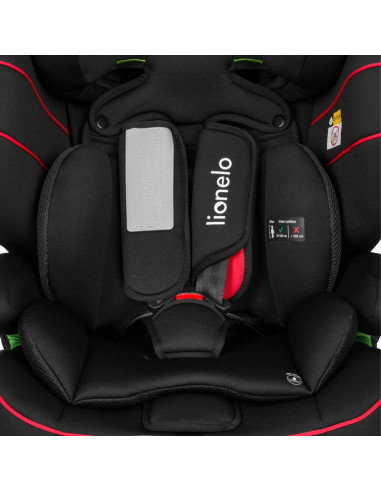 BN-LO-LEVI_I-SIZE_SPORTY_BLACK,Scaun auto, Lionelo, Levi i-Size, Universal, Instalare FWF, Cu tetiera reglabila in 10 pozitii, C