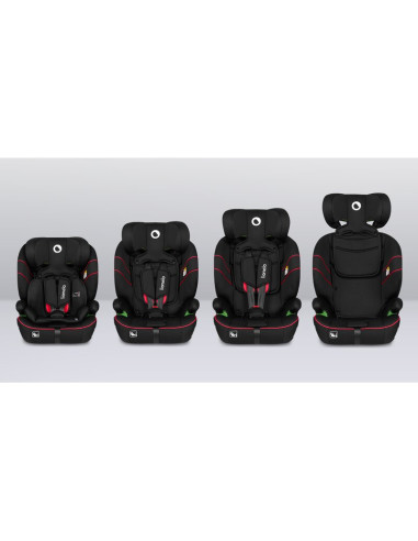 BN-LO-LEVI_I-SIZE_SPORTY_BLACK,Scaun auto, Lionelo, Levi i-Size, Universal, Instalare FWF, Cu tetiera reglabila in 10 pozitii, C