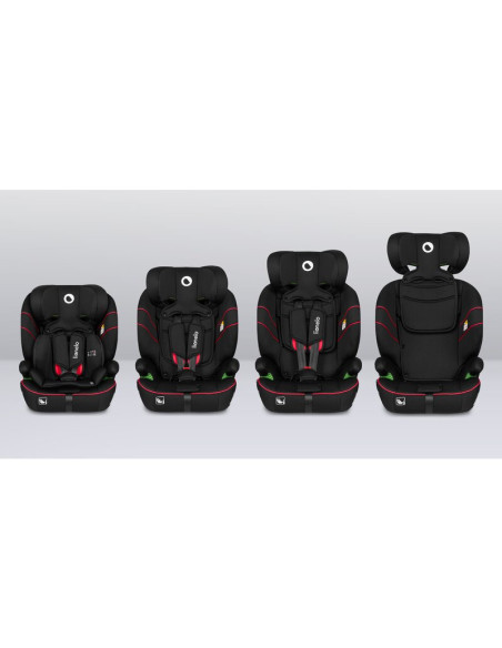 BN-LO-LEVI_I-SIZE_SPORTY_BLACK,Scaun auto, Lionelo, Levi i-Size, Universal, Instalare FWF, Cu tetiera reglabila in 10 pozitii, C