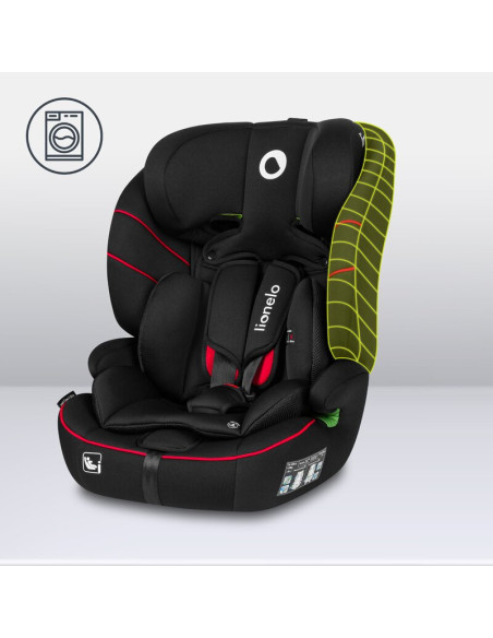 BN-LO-LEVI_I-SIZE_SPORTY_BLACK,Scaun auto, Lionelo, Levi i-Size, Universal, Instalare FWF, Cu tetiera reglabila in 10 pozitii, C