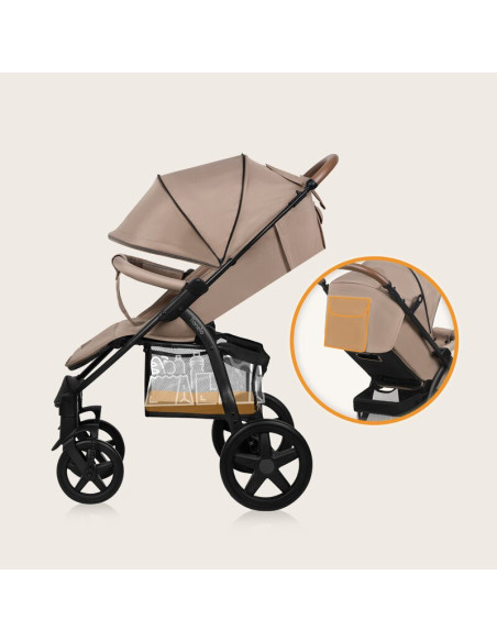 BN-LO-ANNET_PLUS_BEIGE_SAND,Carucior sport, Lionelo, Annet Plus, De la nastere, Cu accesorii si capotina XXL reglabila, 0 - 22 K