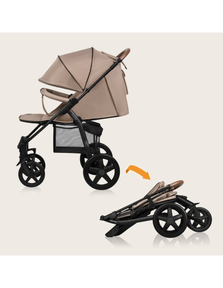 BN-LO-ANNET_PLUS_BEIGE_SAND,Carucior sport, Lionelo, Annet Plus, De la nastere, Cu accesorii si capotina XXL reglabila, 0 - 22 K