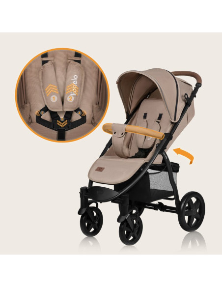 BN-LO-ANNET_PLUS_BEIGE_SAND,Carucior sport, Lionelo, Annet Plus, De la nastere, Cu accesorii si capotina XXL reglabila, 0 - 22 K