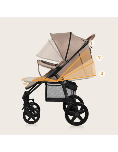 BN-LO-ANNET_PLUS_BEIGE_SAND,Carucior sport, Lionelo, Annet Plus, De la nastere, Cu accesorii si capotina XXL reglabila, 0 - 22 K