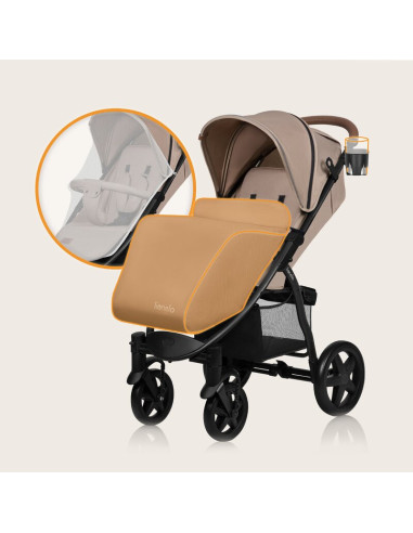 BN-LO-ANNET_PLUS_BEIGE_SAND,Carucior sport, Lionelo, Annet Plus, De la nastere, Cu accesorii si capotina XXL reglabila, 0 - 22 K