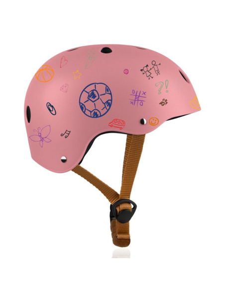 BN-LO-HELMET_PINK_ROSE,Casca pentru copii, Lionelo, Reglabila 50-56 cm, Din ABS si EPS, Conform cu standardul EN1078, Roz