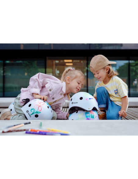 BN-LO-HELMET_PINK_ROSE,Casca pentru copii, Lionelo, Reglabila 50-56 cm, Din ABS si EPS, Conform cu standardul EN1078, Roz