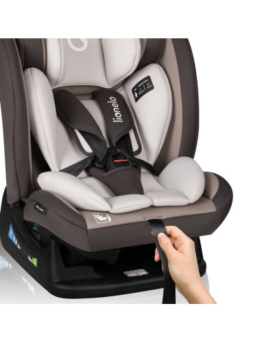 BN-LO-AART_I-SIZE_BEIGE_LATTE,Scaun auto, Lionelo, Aart i-Size, Cu spatar inclinabil in 4 pozitii, Cu tetiera reglabila in 13 po
