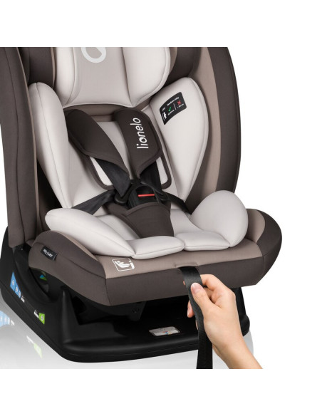 BN-LO-AART_I-SIZE_BEIGE_LATTE,Scaun auto, Lionelo, Aart i-Size, Cu spatar inclinabil in 4 pozitii, Cu tetiera reglabila in 13 po