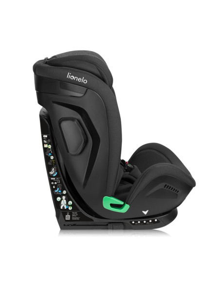 BN-LO-HARPER_I-SIZE_BLACK_CARBON_GREY,Scaun auto, Lionelo, Harper i-Size, Isofix, Cu centura TopTether, Cu spatar inclinabil in 