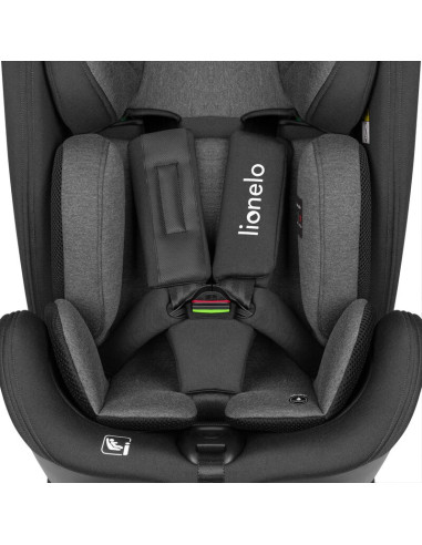 BN-LO-HARPER_I-SIZE_BLACK_CARBON_GREY,Scaun auto, Lionelo, Harper i-Size, Isofix, Cu centura TopTether, Cu spatar inclinabil in 
