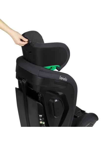 BN-LO-HARPER_I-SIZE_BLACK_CARBON_GREY,Scaun auto, Lionelo, Harper i-Size, Isofix, Cu centura TopTether, Cu spatar inclinabil in 