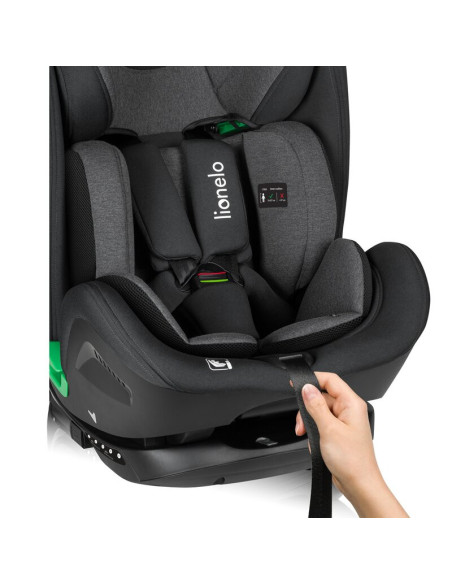 BN-LO-HARPER_I-SIZE_BLACK_CARBON_GREY,Scaun auto, Lionelo, Harper i-Size, Isofix, Cu centura TopTether, Cu spatar inclinabil in 
