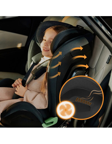 BN-LO-HARPER_I-SIZE_BLACK_CARBON_GREY,Scaun auto, Lionelo, Harper i-Size, Isofix, Cu centura TopTether, Cu spatar inclinabil in 