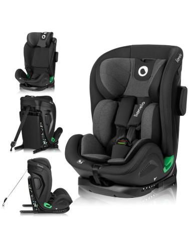 BN-LO-HARPER_I-SIZE_BLACK_CARBON_GREY,Scaun auto, Lionelo, Harper i-Size, Isofix, Cu centura TopTether, Cu spatar inclinabil in 