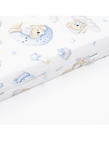BN-53007,Saltea patut bebe, New Baby, Din spuma, Cu husa detasabila, 120x60x6 cm, 0 luni+, Blue Koala