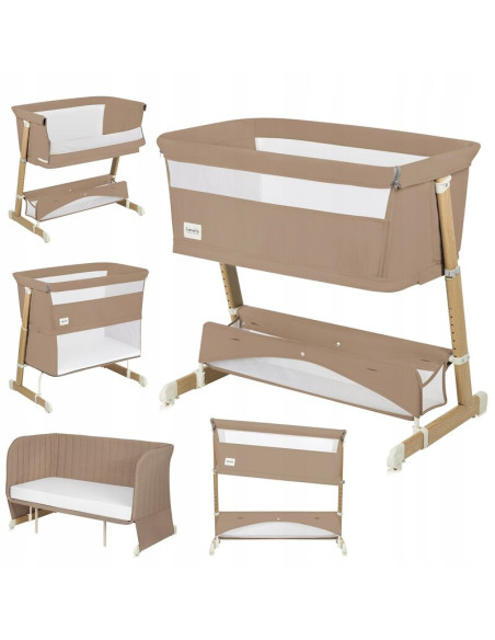 BN-LO-THOMI_PLUS_BEIGE_CARMEL,Patut co-sleeper, Lionelo, Thomi Plus, 5 in 1, Multifunctional, Sustine pana la 9 kg ca patut, 15 