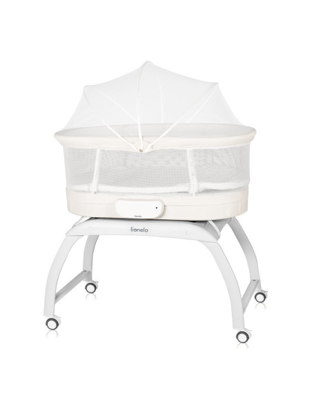 BN-LO-Coral_White,Patut balansoar, Lionelo, Coral, Cu landou ergonomic detasabil, Functie de balansare integrata, Functie de can
