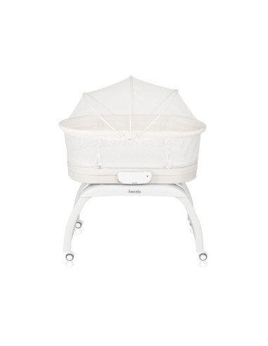 BN-LO-Coral_White,Patut balansoar, Lionelo, Coral, Cu landou ergonomic detasabil, Functie de balansare integrata, Functie de can