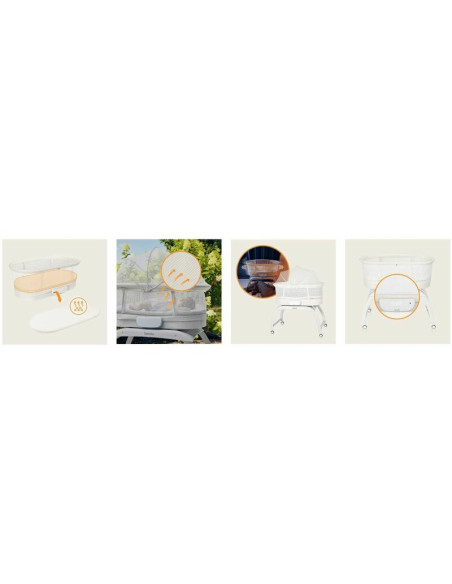 BN-LO-Coral_White,Patut balansoar, Lionelo, Coral, Cu landou ergonomic detasabil, Functie de balansare integrata, Functie de can