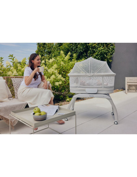 BN-LO-Coral_White,Patut balansoar, Lionelo, Coral, Cu landou ergonomic detasabil, Functie de balansare integrata, Functie de can