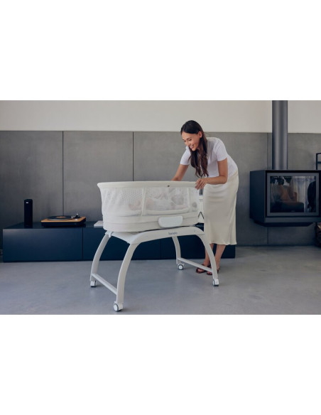 BN-LO-Coral_White,Patut balansoar, Lionelo, Coral, Cu landou ergonomic detasabil, Functie de balansare integrata, Functie de can
