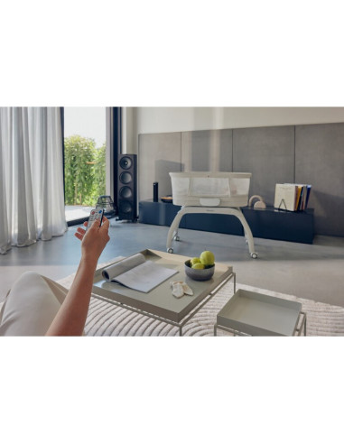 BN-LO-Coral_White,Patut balansoar, Lionelo, Coral, Cu landou ergonomic detasabil, Functie de balansare integrata, Functie de can