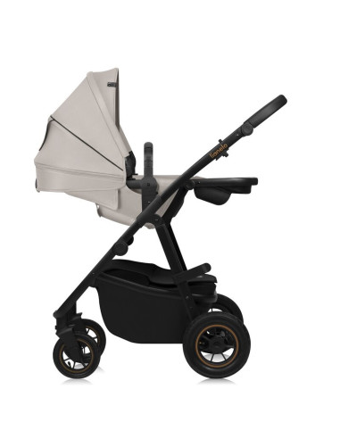 BN-LO-AMBER_PLUS_3IN1_BEIGE_SAND,Carucior 3 in 1, Lionelo, Amber Plus, Cadru aluminiu, Cu landou intarit si salteluta moale, Cu 