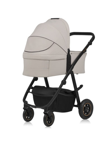 BN-LO-AMBER_PLUS_3IN1_BEIGE_SAND,Carucior 3 in 1, Lionelo, Amber Plus, Cadru aluminiu, Cu landou intarit si salteluta moale, Cu 