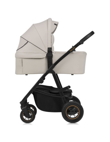 BN-LO-AMBER_PLUS_3IN1_BEIGE_SAND,Carucior 3 in 1, Lionelo, Amber Plus, Cadru aluminiu, Cu landou intarit si salteluta moale, Cu 