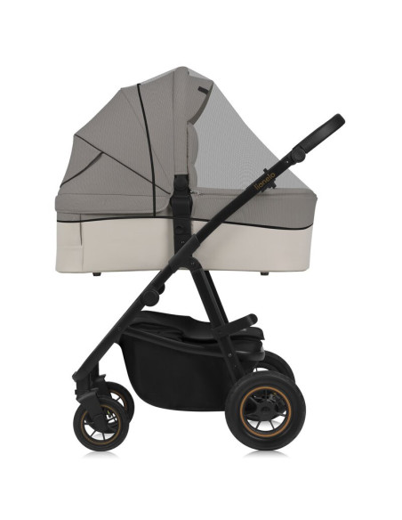 BN-LO-AMBER_PLUS_3IN1_BEIGE_SAND,Carucior 3 in 1, Lionelo, Amber Plus, Cadru aluminiu, Cu landou intarit si salteluta moale, Cu 