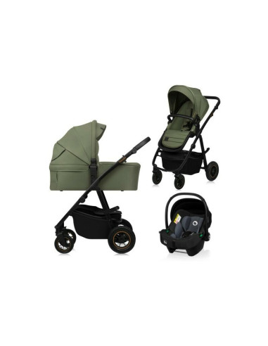 BN-LO-AMBER_PLUS_3IN1_GREEN_FOREST,Carucior 3 in 1, Lionelo, Amber Plus, Cadru aluminiu, Cu landou intarit si salteluta moale, C