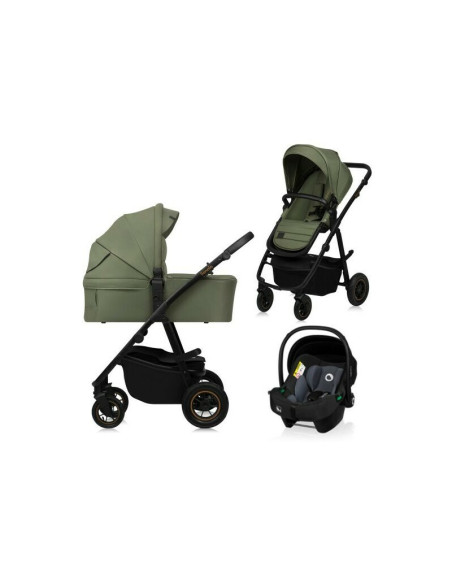 BN-LO-AMBER_PLUS_3IN1_GREEN_FOREST,Carucior 3 in 1, Lionelo, Amber Plus, Cadru aluminiu, Cu landou intarit si salteluta moale, C