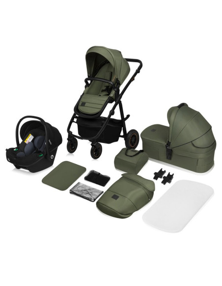 BN-LO-AMBER_PLUS_3IN1_GREEN_FOREST,Carucior 3 in 1, Lionelo, Amber Plus, Cadru aluminiu, Cu landou intarit si salteluta moale, C