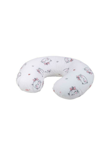 BN-83976,Perna alaptare, Bubaba, Cu husa detasabila, 70x60x18 cm, Kitties&Hearts/White