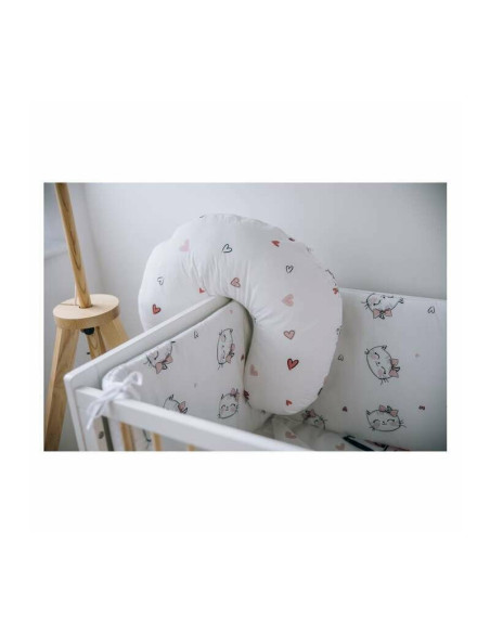 BN-83976,Perna alaptare, Bubaba, Cu husa detasabila, 70x60x18 cm, Kitties&Hearts/White