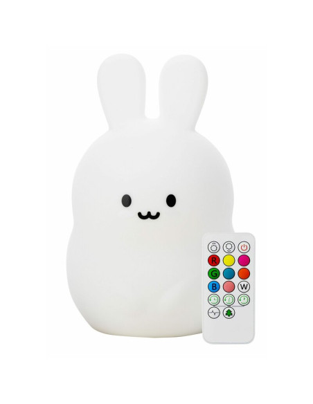 BN-84973,Lampa de veghe, FreeON, Silicon moale, Cu telecomanda si cablu USB, Cu 9 culori diferite si cronometru, Rabbit