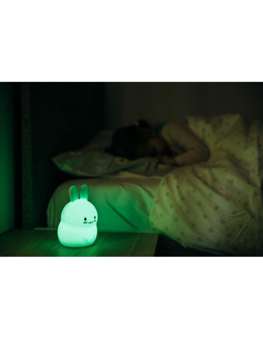 BN-84973,Lampa de veghe, FreeON, Silicon moale, Cu telecomanda si cablu USB, Cu 9 culori diferite si cronometru, Rabbit