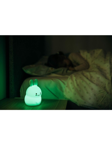 BN-84973,Lampa de veghe, FreeON, Silicon moale, Cu telecomanda si cablu USB, Cu 9 culori diferite si cronometru, Rabbit