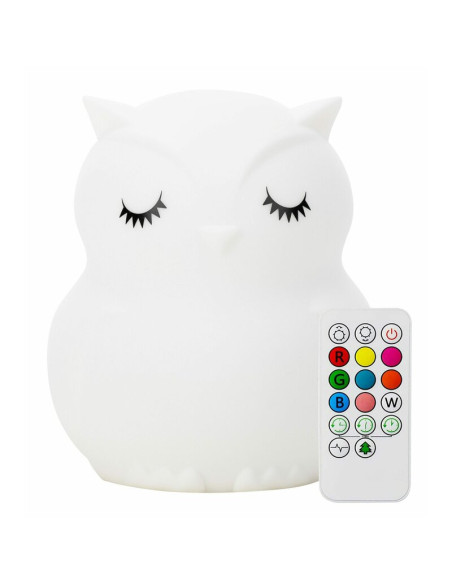 BN-84980,Lampa de veghe, FreeON, Silicon moale, Cu telecomanda si cablu USB, Cu 9 culori diferite si cronometru, Owl