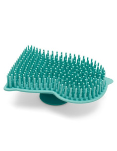BN-56994,Perie de baie, New Baby, Din silicon, Cu peri moi, Maner ergonomic, Pentru pielea sensibila, 8x11 cm, 0 luni+, Dinosaur 2