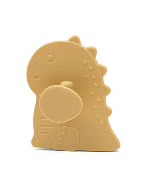 BN-56995,Perie de baie, New Baby, Din silicon, Cu peri moi, Maner ergonomic, Pentru pielea sensibila, 8x11 cm, 0 luni+, Dinosaur