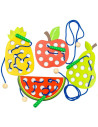BN-57339,Jucarie Montessori de snuruit, Baby Mix, Dezvolta abilitatile motorii fine, a concentrarii si a rabdarii, Lemn si snur