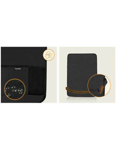 BN-LO-SEATORGANIZER_BLACK,Organizator auto, Lionelo, Cu 5 buzunare de diferite dimensiuni, Cu buzunar pentru tableta, Montare cu
