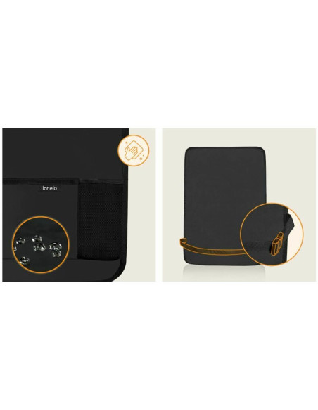 BN-LO-SEATORGANIZER_BLACK,Organizator auto, Lionelo, Cu 5 buzunare de diferite dimensiuni, Cu buzunar pentru tableta, Montare cu