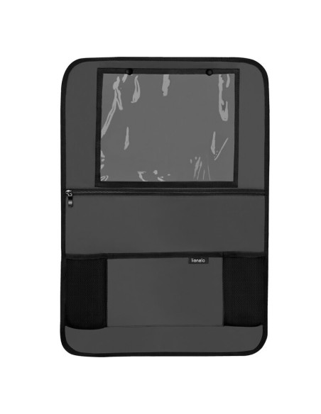 BN-LO-SEATORGANIZER_GREY,Organizator auto, Lionelo, Cu 5 buzunare de diferite dimensiuni, Cu buzunar pentru tableta, Montare cu 
