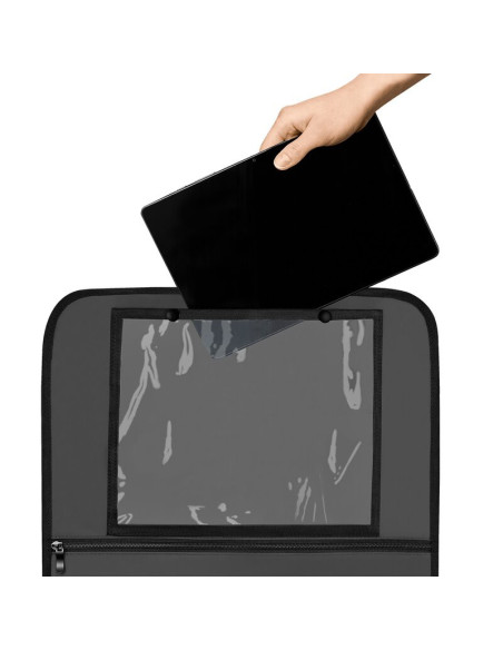 BN-LO-SEATORGANIZER_GREY,Organizator auto, Lionelo, Cu 5 buzunare de diferite dimensiuni, Cu buzunar pentru tableta, Montare cu 