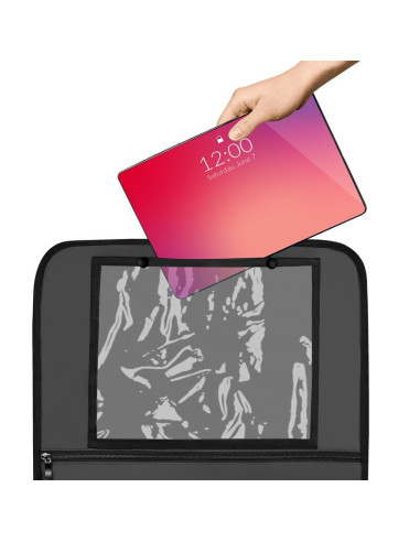 BN-LO-SEATORGANIZER_GREY,Organizator auto, Lionelo, Cu 5 buzunare de diferite dimensiuni, Cu buzunar pentru tableta, Montare cu 