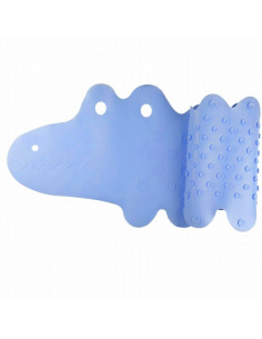 BN-BL148,Covoras de baie, Bocioland, Antiderapant, Cu ventuze, Silicon, 33 x 90 cm, Crocodile Blue